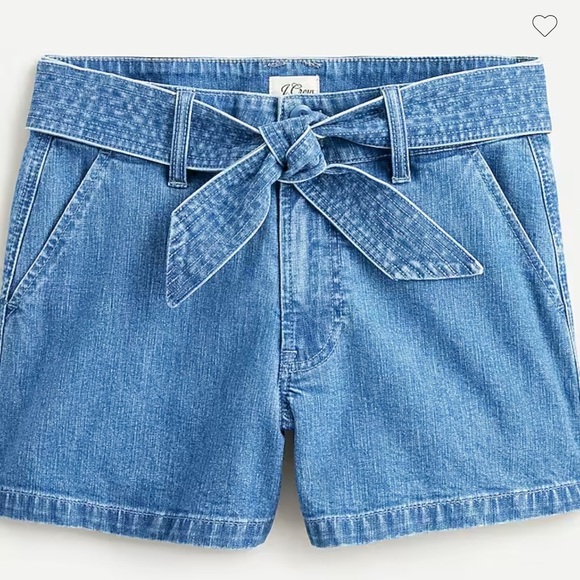 J. Crew Pants - NWT- J CREW DENIM BOW TIE UP SHORTS